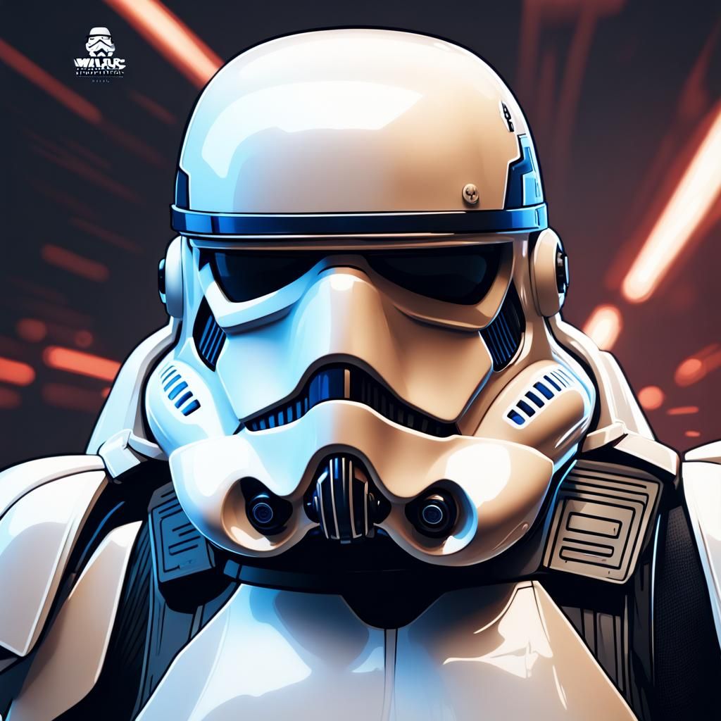 Stormtrooper Commander Portrait in Hyperdetailed Style