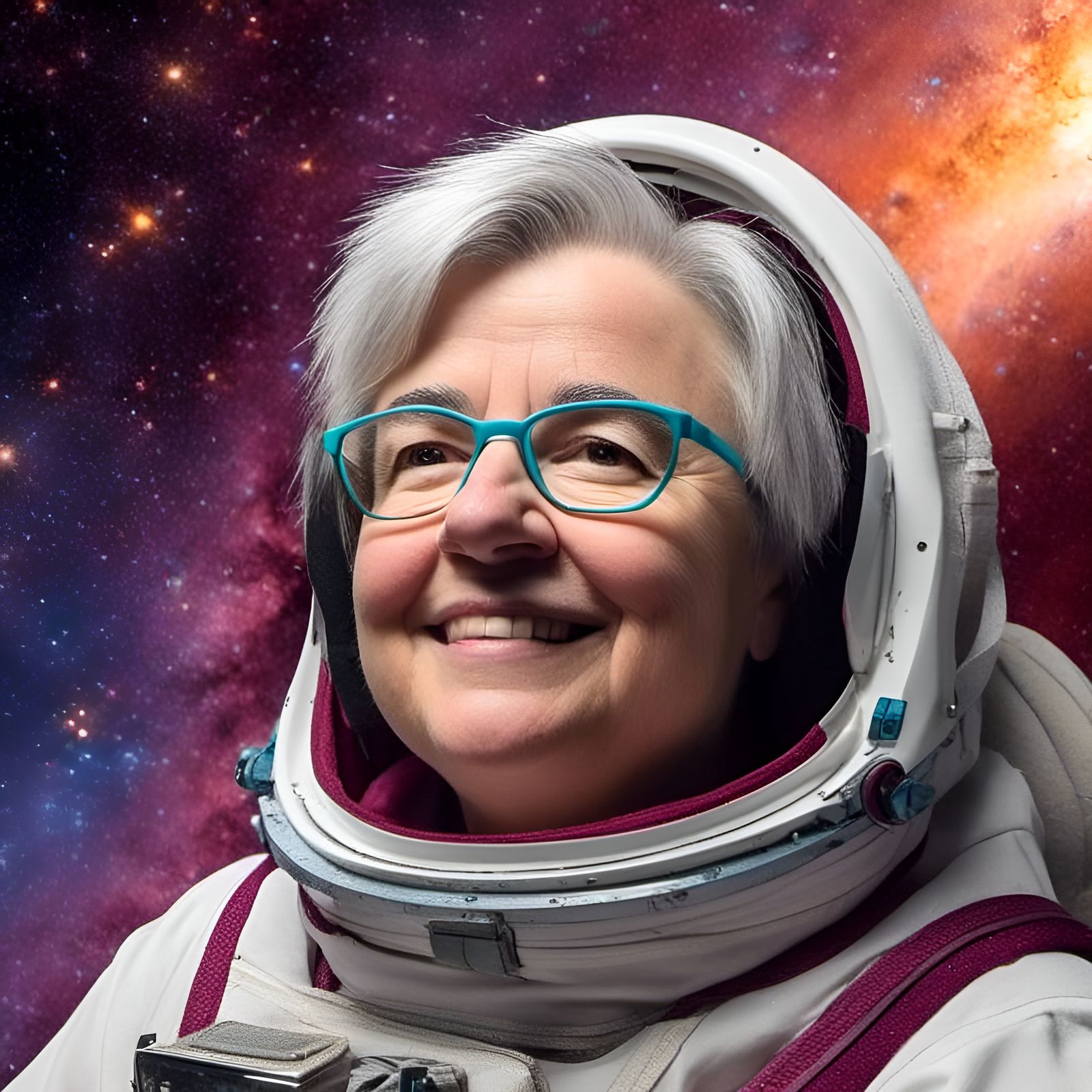 Astronaut Portrait in Galaxy with Particle Effects