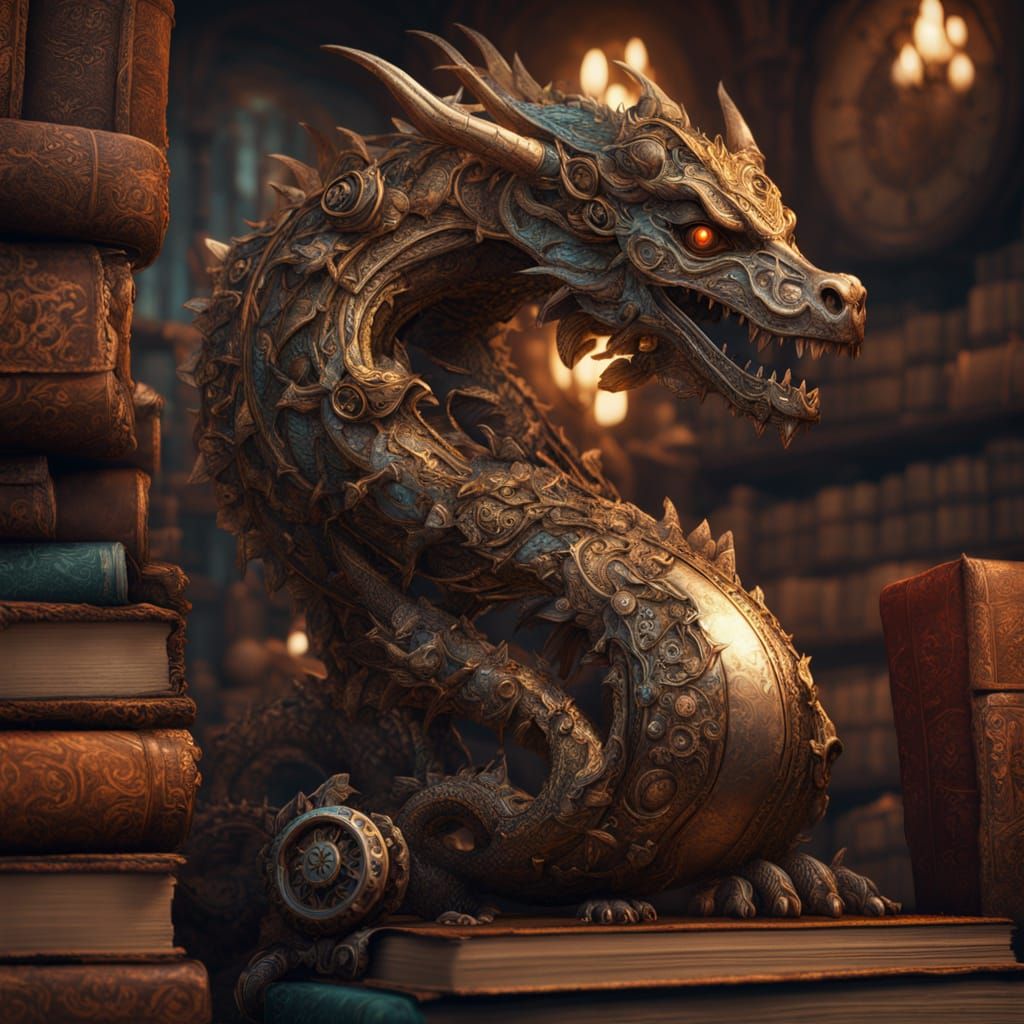 Clockwork Dragon on Books in Nostalgic Study