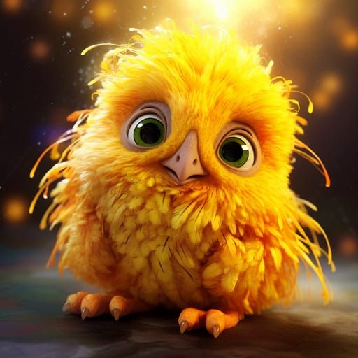 Adorable Knitted Yarn Parrot in Chibi Style