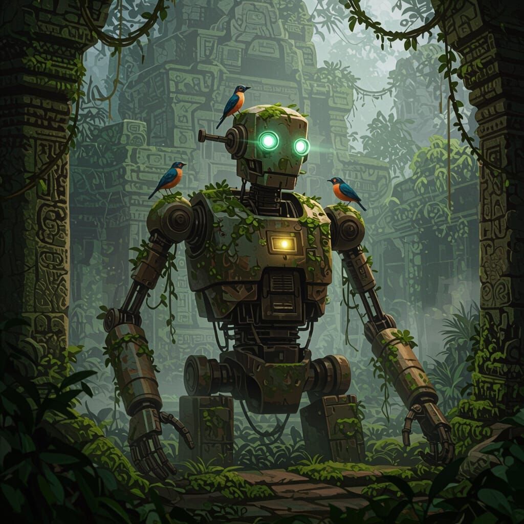 Ancient Automaton Awakens in Misty Jungle Temple