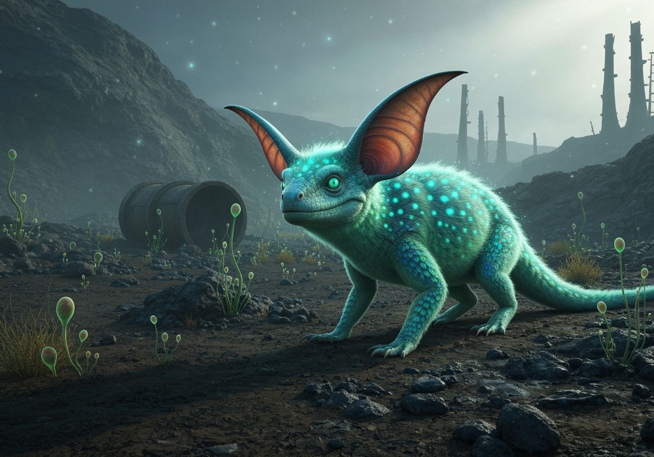 a Lizabbit stalks the desolate countryside