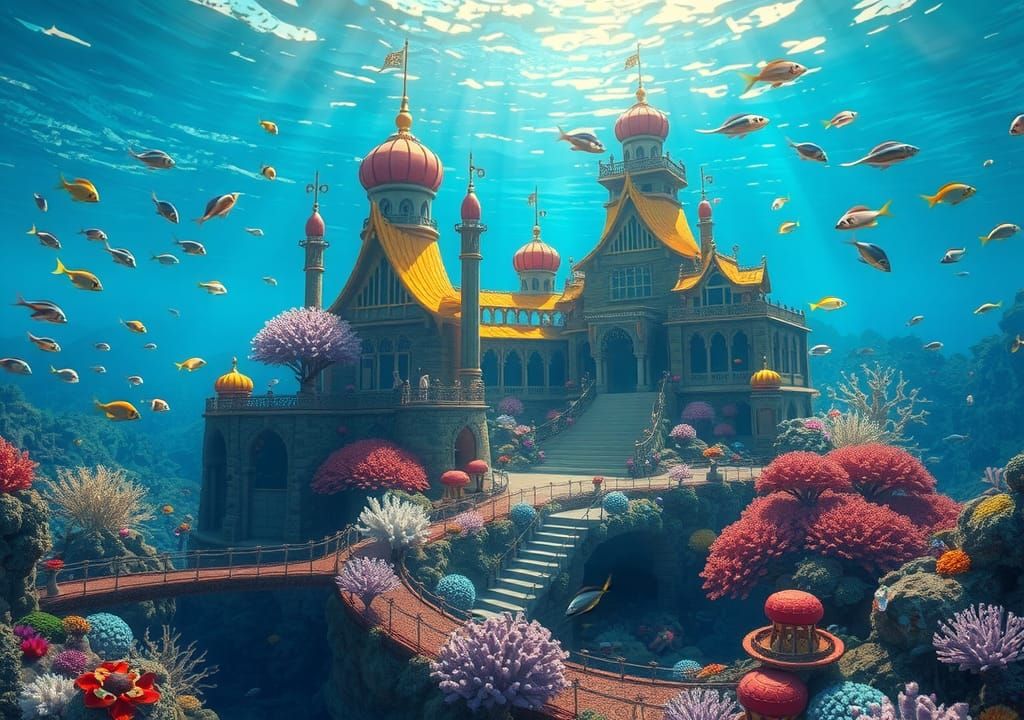 Underwater Kingdom: A Surreal Coral Reef City