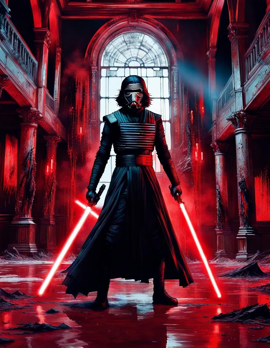 Timothée Chalamet as Kylo Ren in Apocalyptic Hall