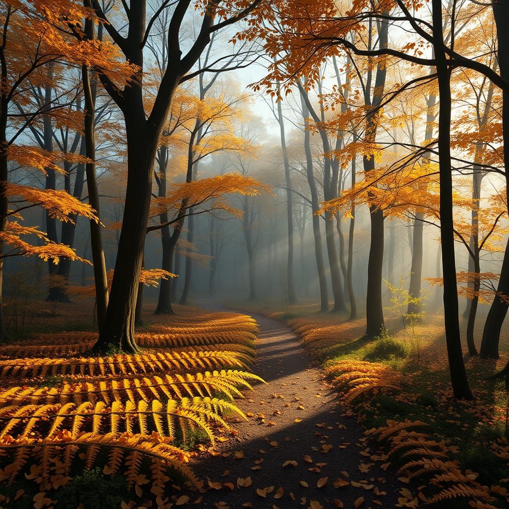 Autumn Forest Sanctuary in Vibrant Colors