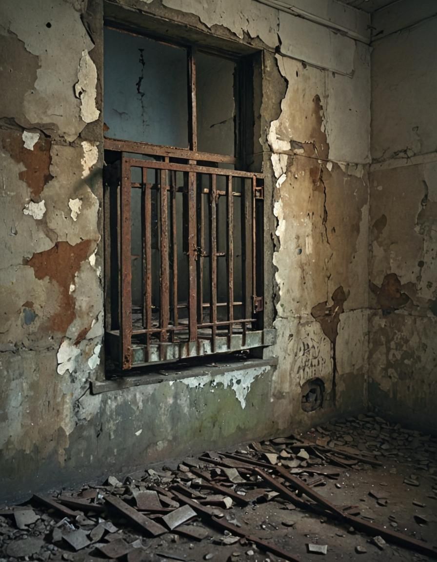 an abandoned prison cell