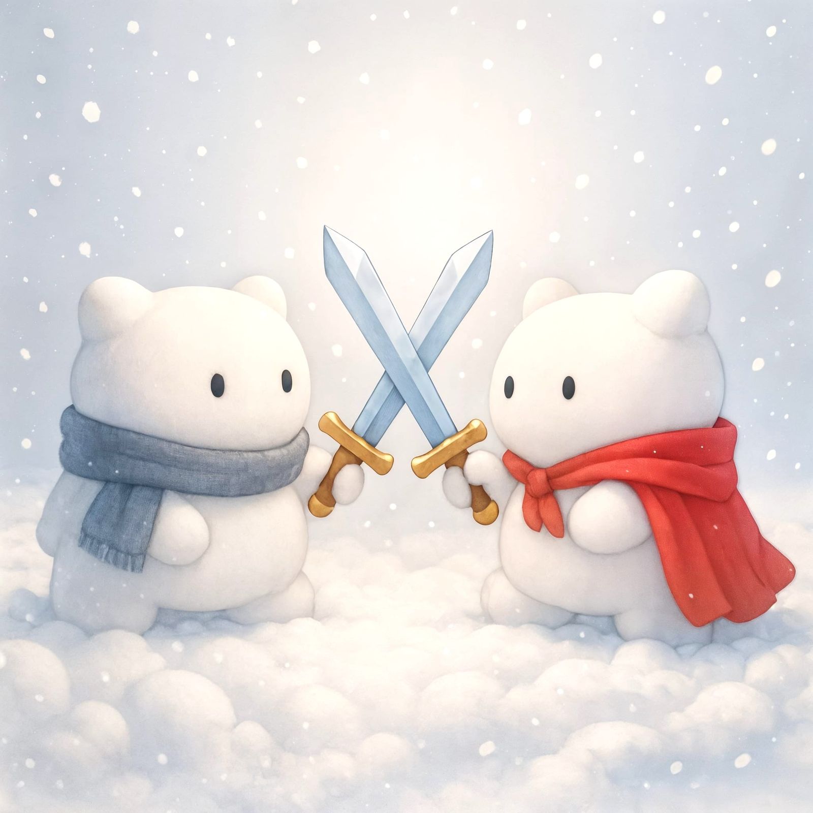 Epic Pillow Fight in Snowy Field