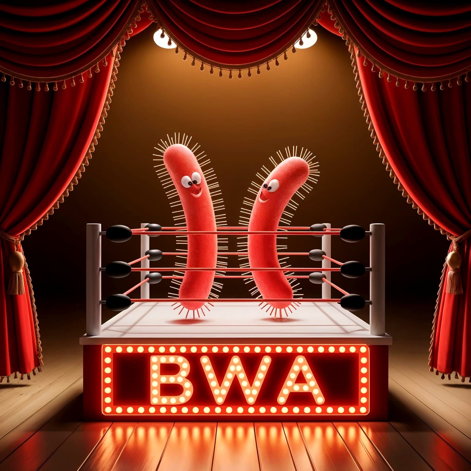 Bacteria Wrestling Match in Miniature Ring