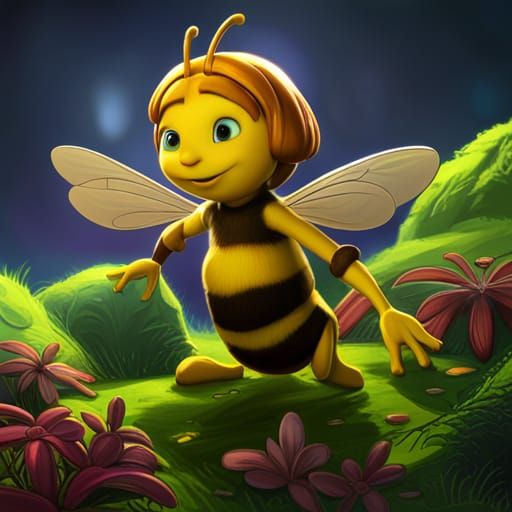 Maya the Bee in Dark Fantasy Style