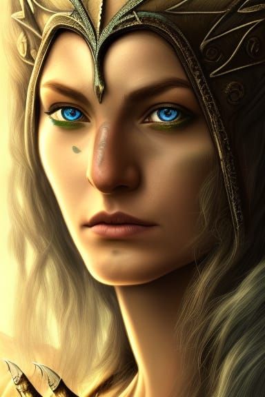 Detailed Portrait of an Elven Huntress