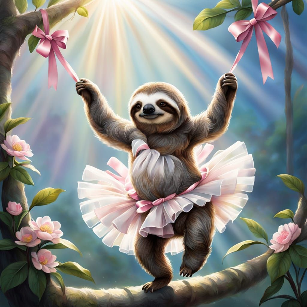 Sloth in Ethereal Ballerina Attire