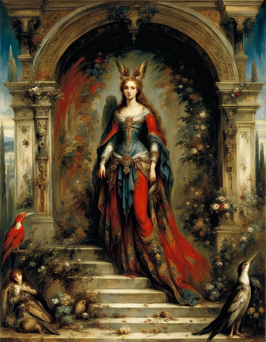 Symbolist Figure in Dreamlike Landscape