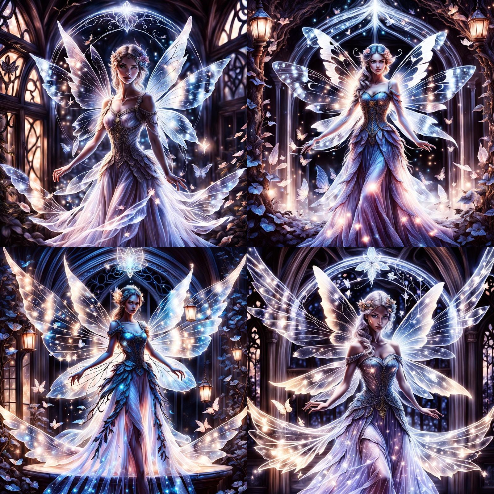 Glowing transparent image of a beautiful fairy with perfect ...