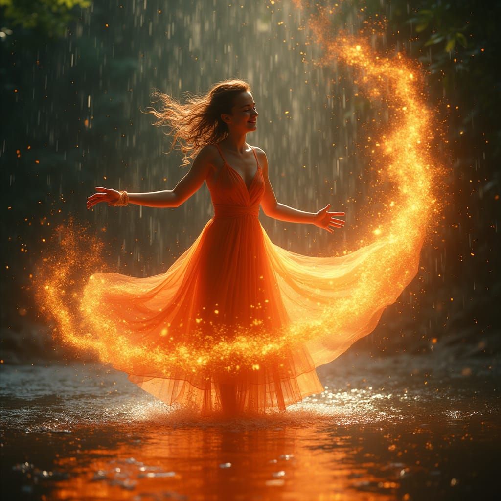 Flame and Rain Spirits Dance in Mesmerizing Cycle