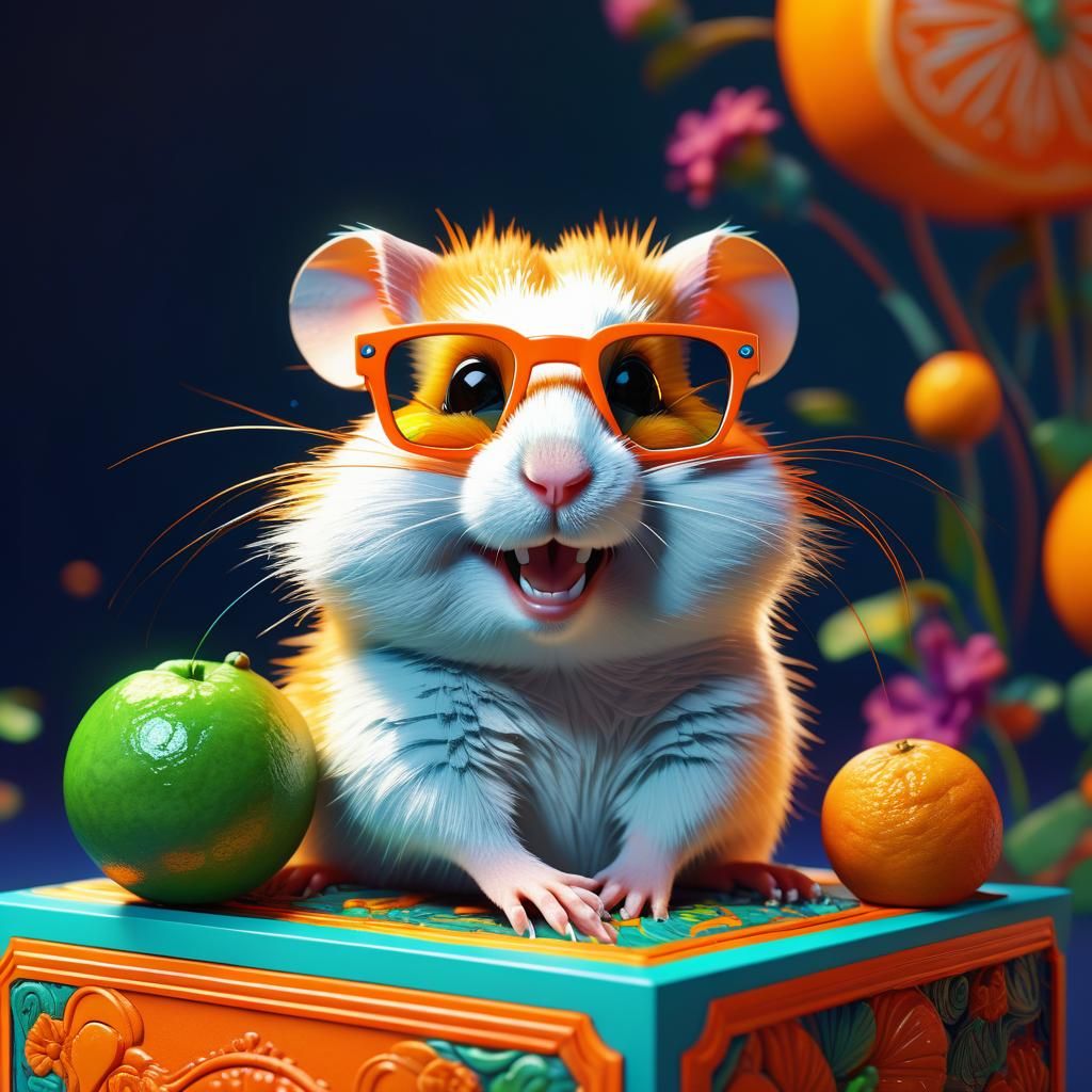 Humanized Hamster Posing in Whimsical Fantasy Art