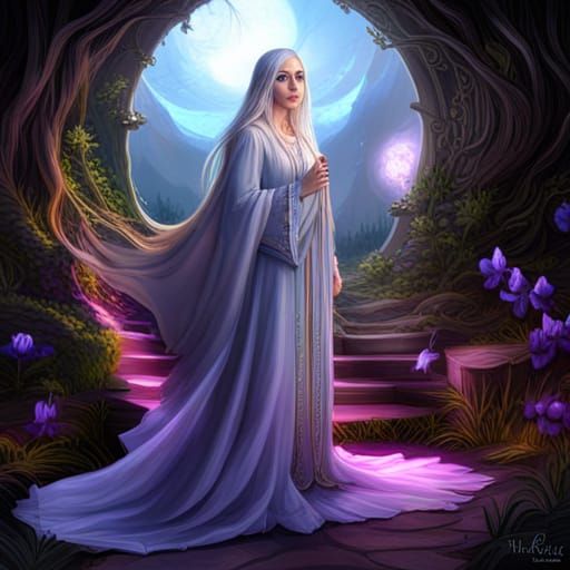 Ethereal Elf Wizard Casting Octarine Magic