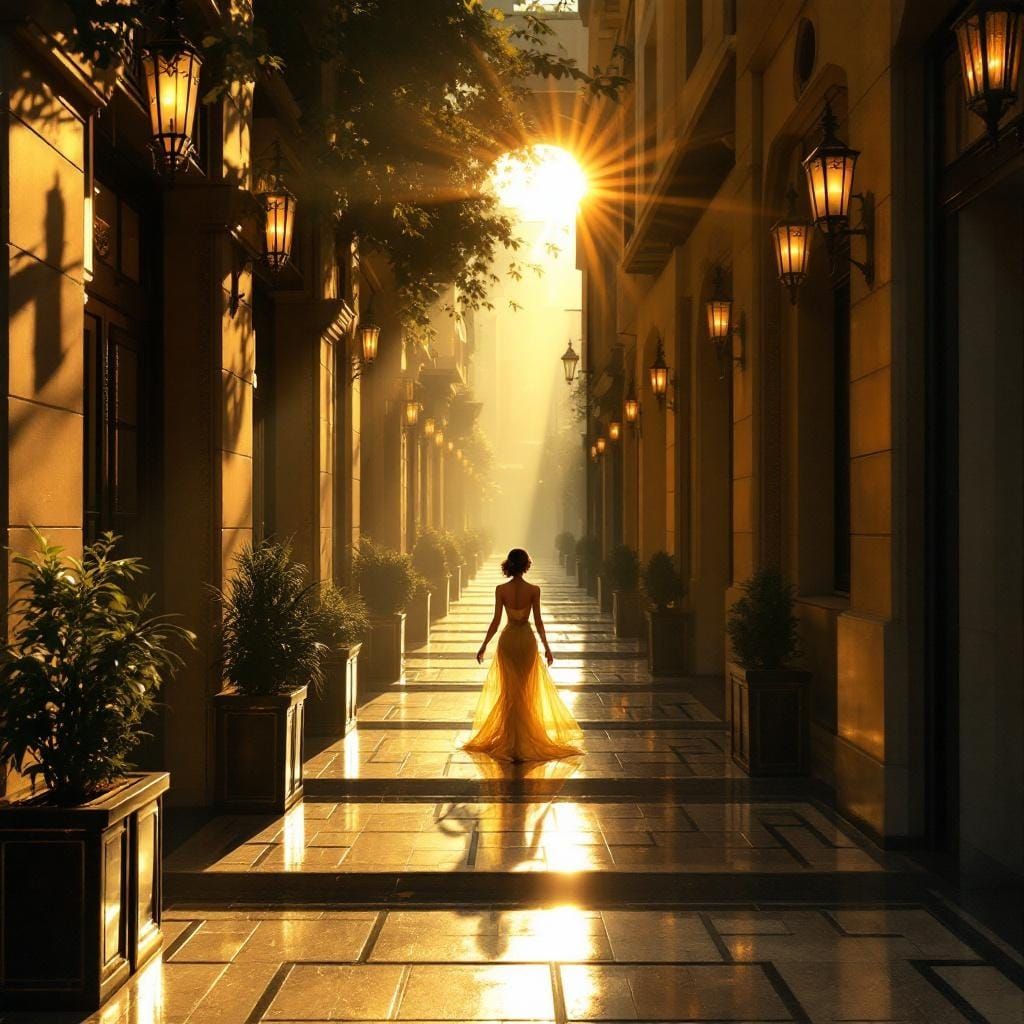 Glamorous Woman in Art Deco Style