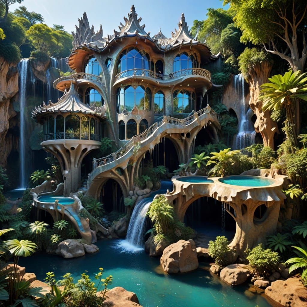 Elves' lagoon mansion