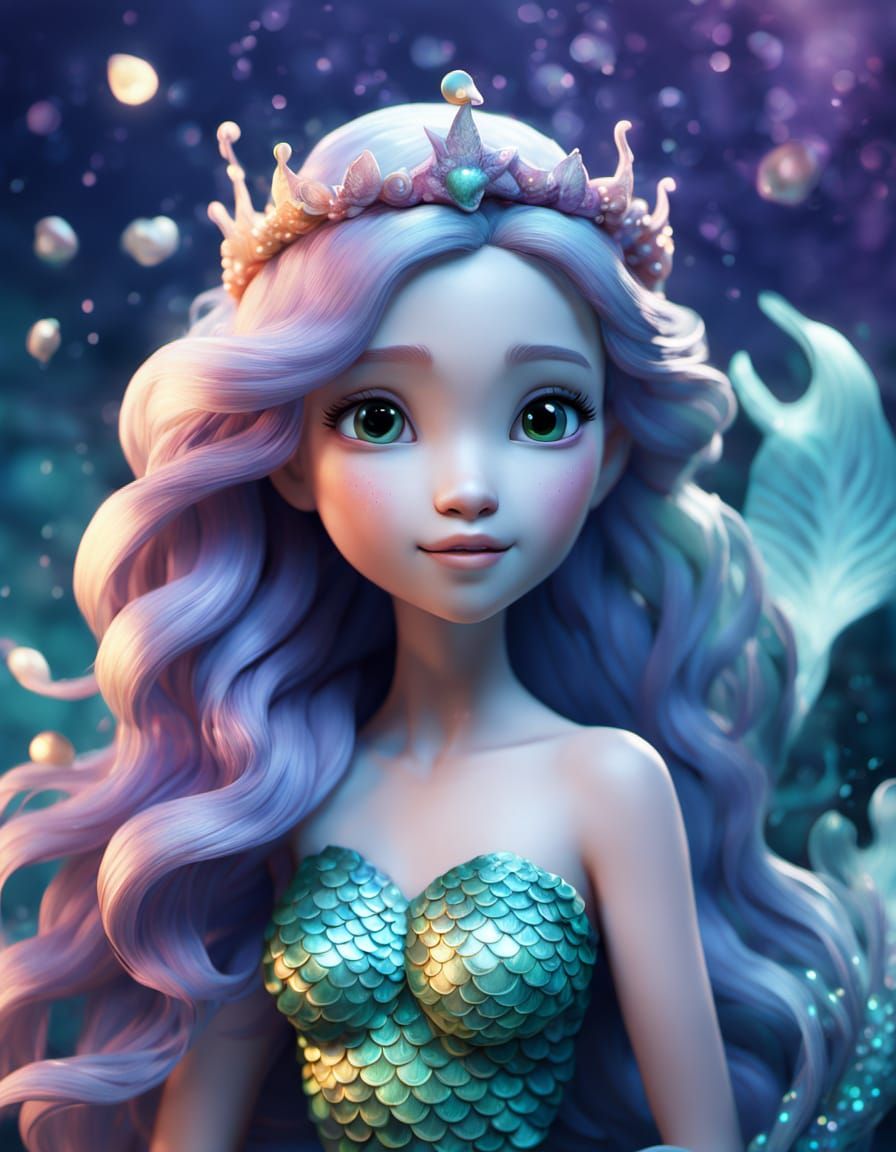 Whimsical Watercolor Mermaid Concept Art