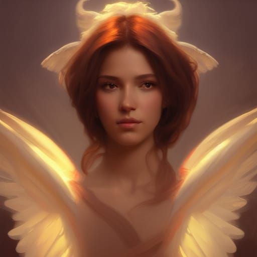Angel Abasdarhon Portrait in Art Nouveau Style