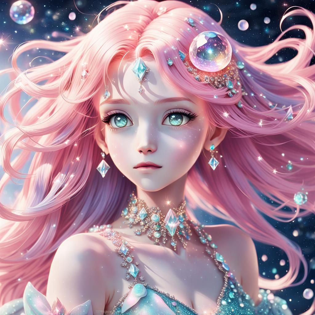 Celestial Woman Anime Portrait in Studio Trigger Style