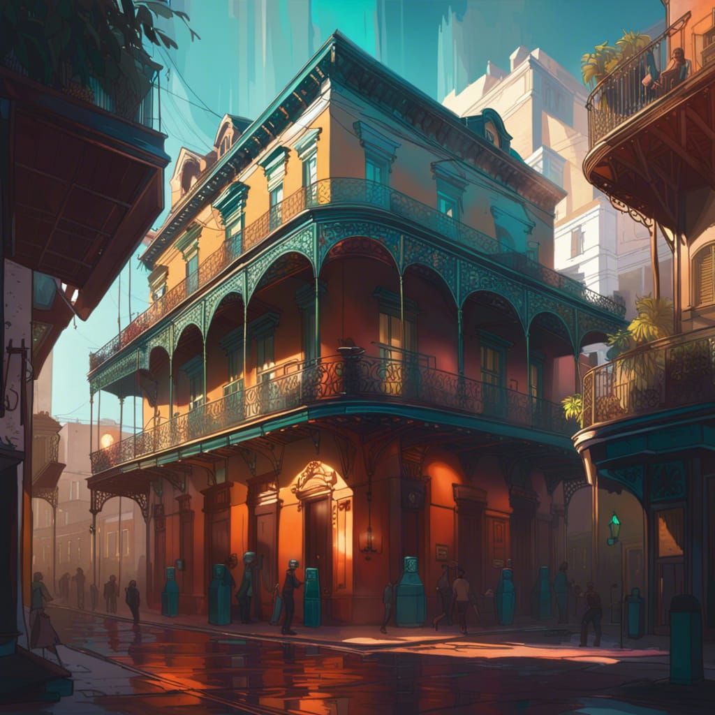 New Orleans Concept Art in Dynamic Lighting