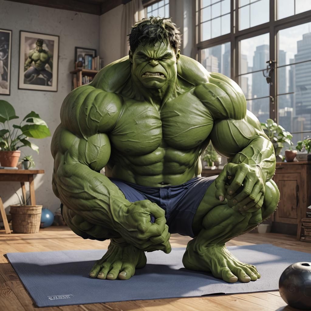 Hulk Does Yoga: 3D Anime Art