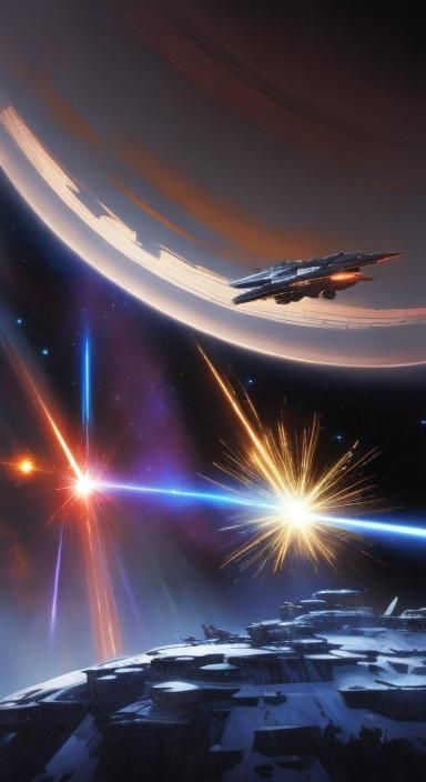 Starfighter Attacks Starbase in Space Opera Style