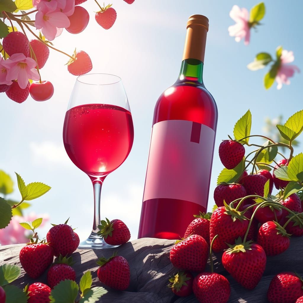 Summer Wine with Strawberries and Cherries