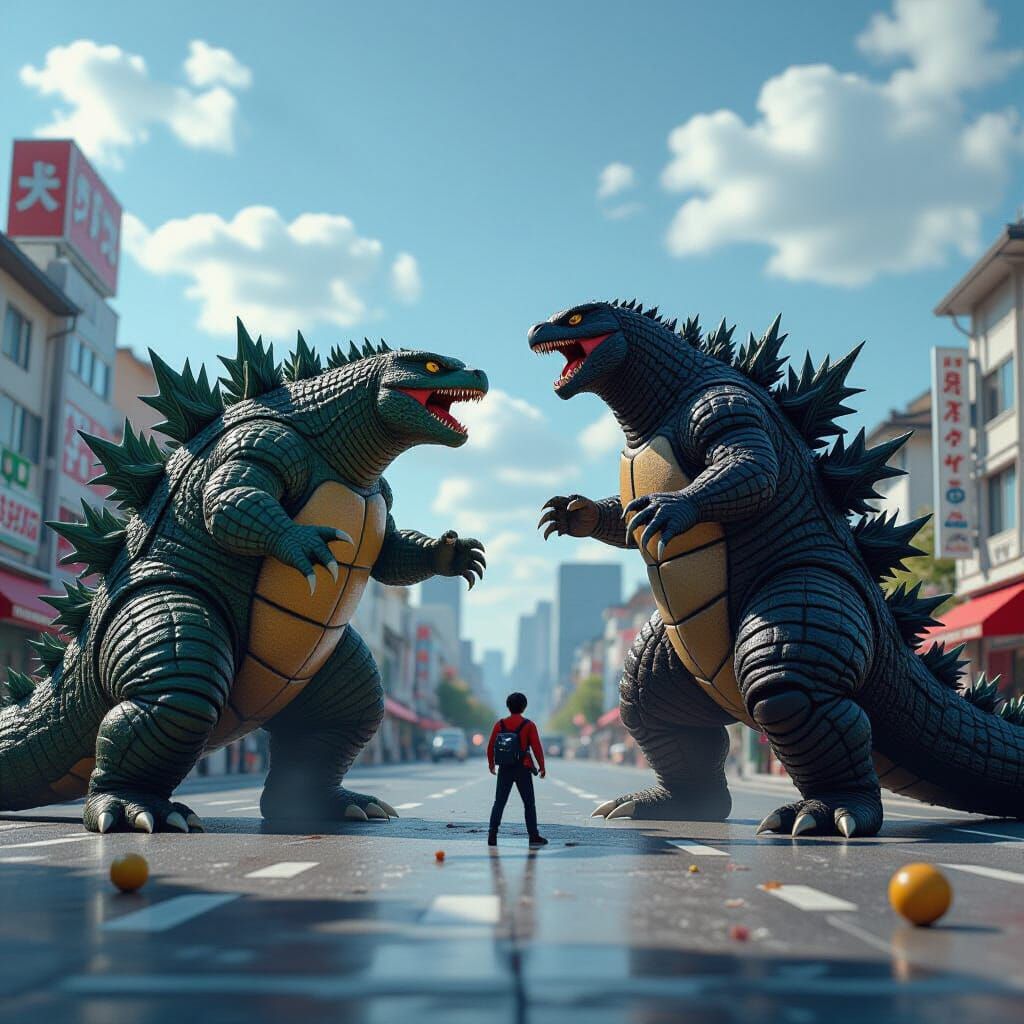 Giant Monsters Battle in Tokyo: Gamera vs Godzilla & Mothra