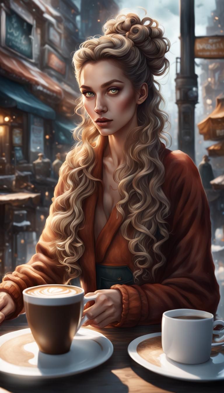 Girl with coffee