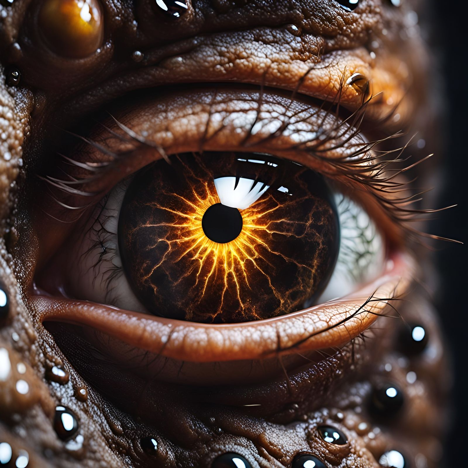 Insanely Detailed Creepy Eyes with Glowing Galaxies