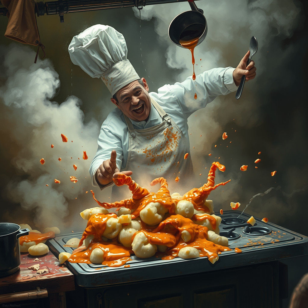 Chaotic Chef Rescues Gravy from Boiling Potatoes