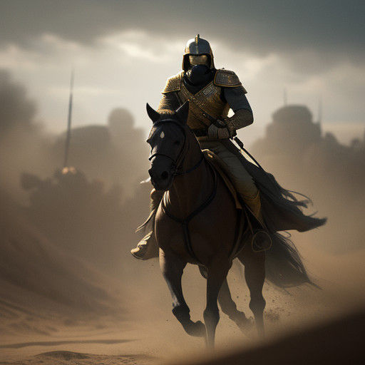 Victorious General in Epic Battle Scene