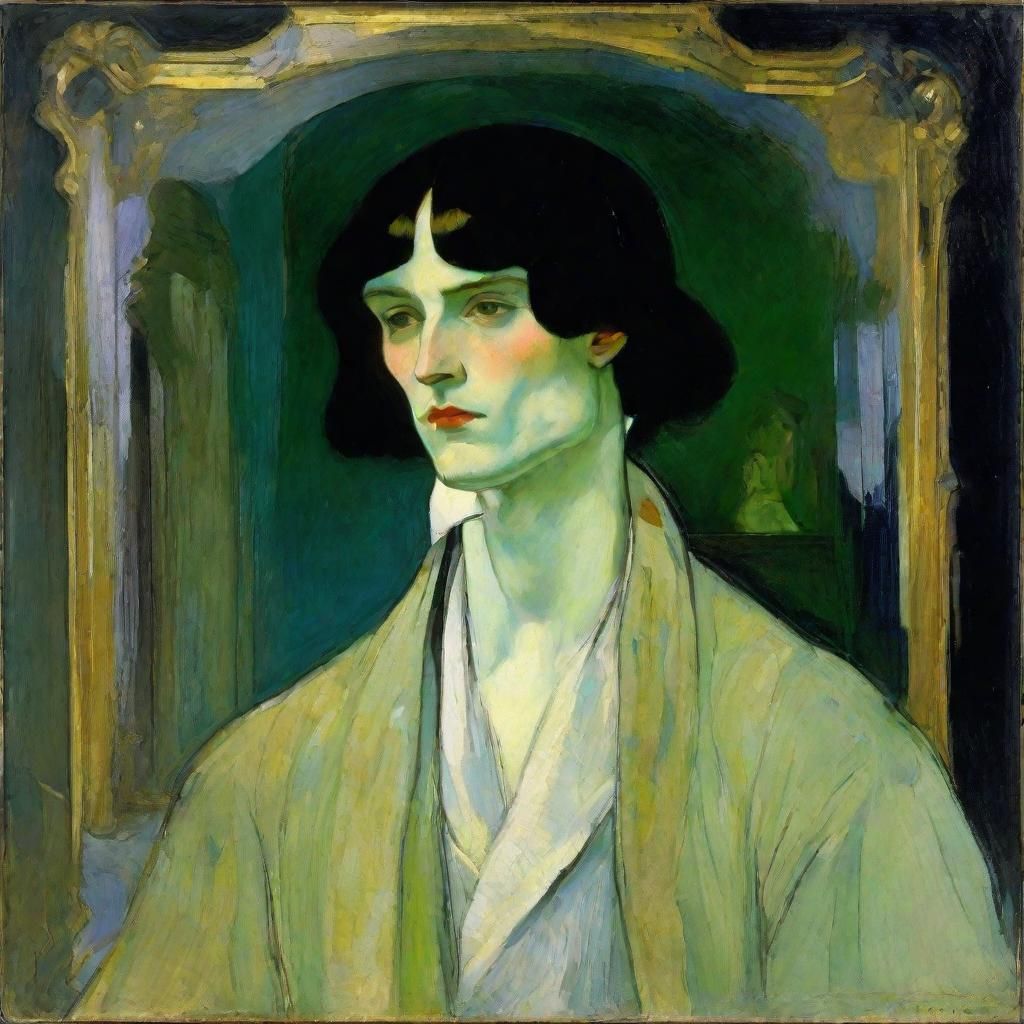 Vampire Reflection: Portrait Inspired by Classic Masters