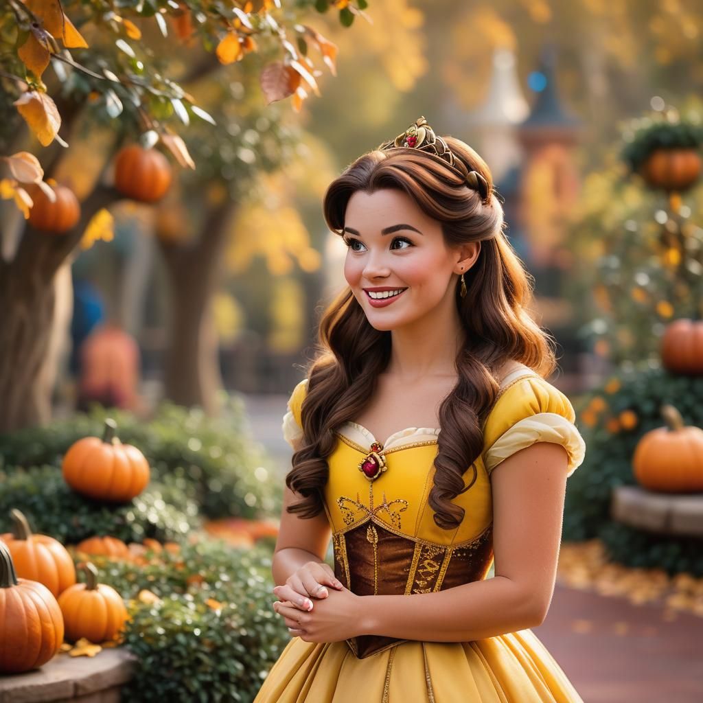 Princess Belle Portrait at Disney World in Autumn