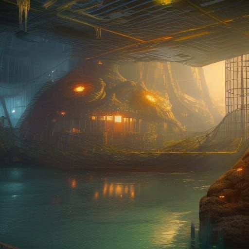 Island Containment Cages: Fantastical Matte Painting