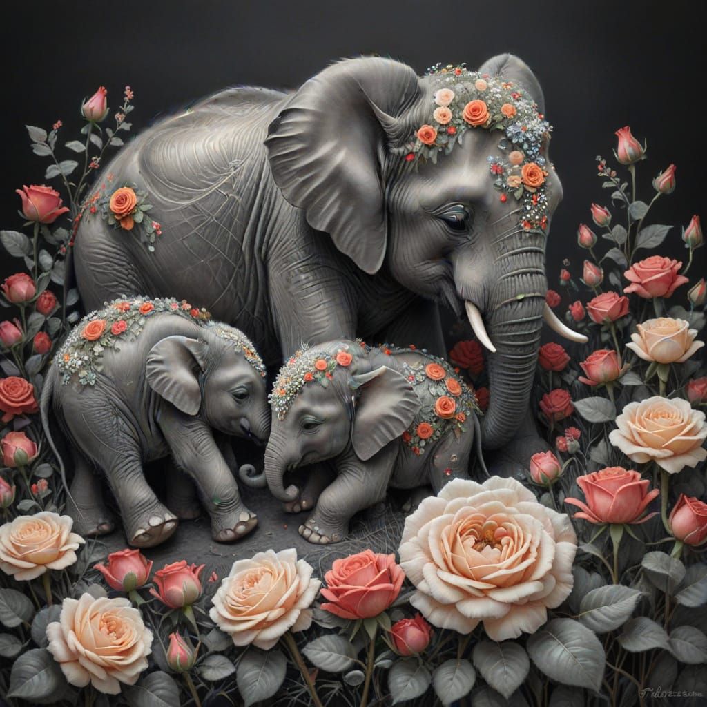 Magical Mini Elephant Tenderly Nudges Sleeping Mother in Cha...