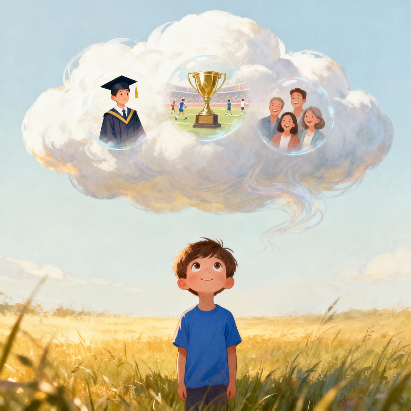 Boy Sees His Future in Cloud of Images