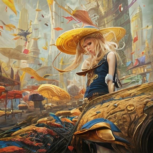 Surreal Blonde Girl in Modern Fantasy Art