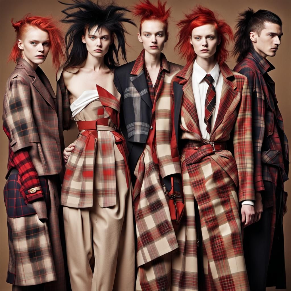 Art by Vivienne Westwood, punk-inspired fashion scene, chara...