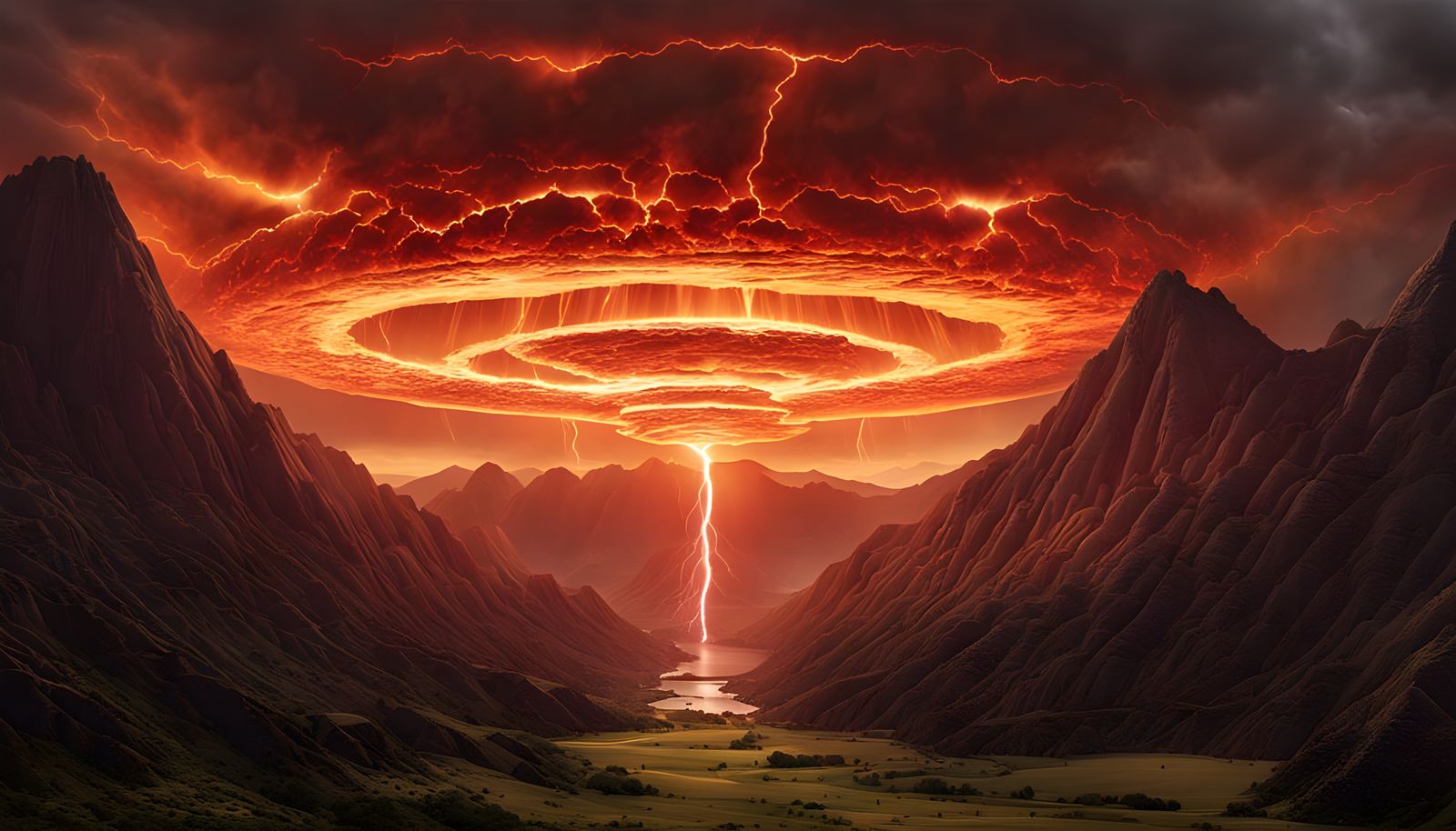 Colossal Stone Titan Rises Amidst Lava and Lightning