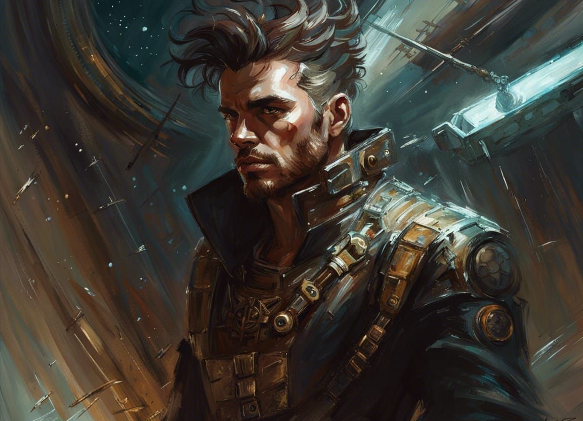 Space Pirate Portrait in Surrealist Style