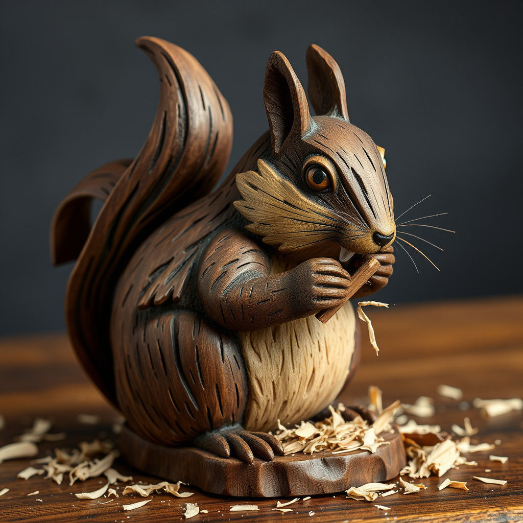 Whimsical Woodchuck Sculpture in Playful Style