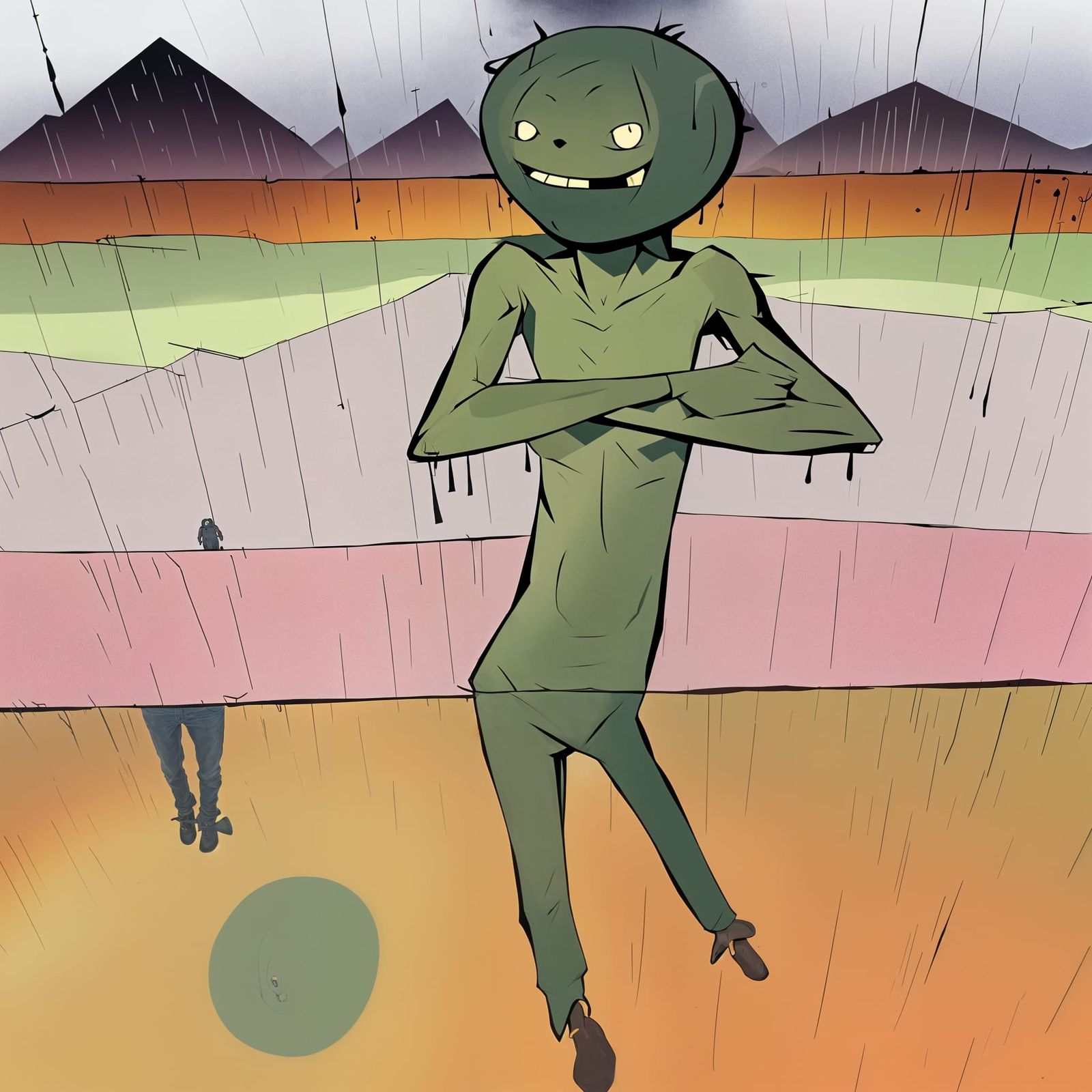 Lone Figure in Open Field