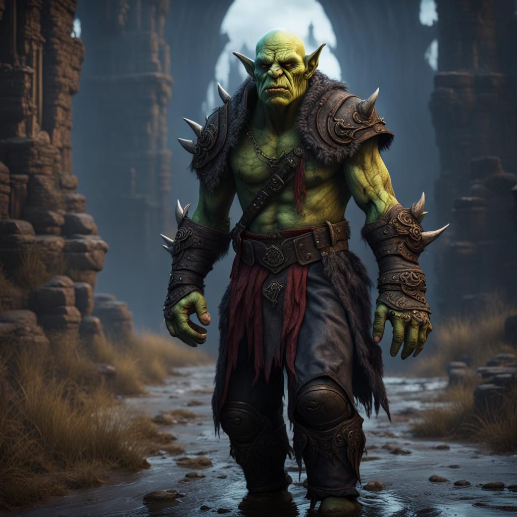 Gothic Teenage Orc Fantasy Concept Art