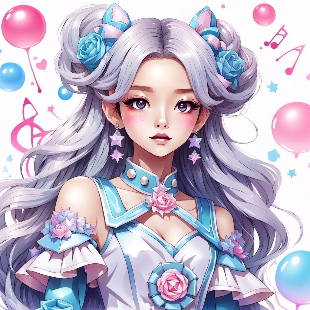 Kawaii K-Pop Idol Concert Concept Art