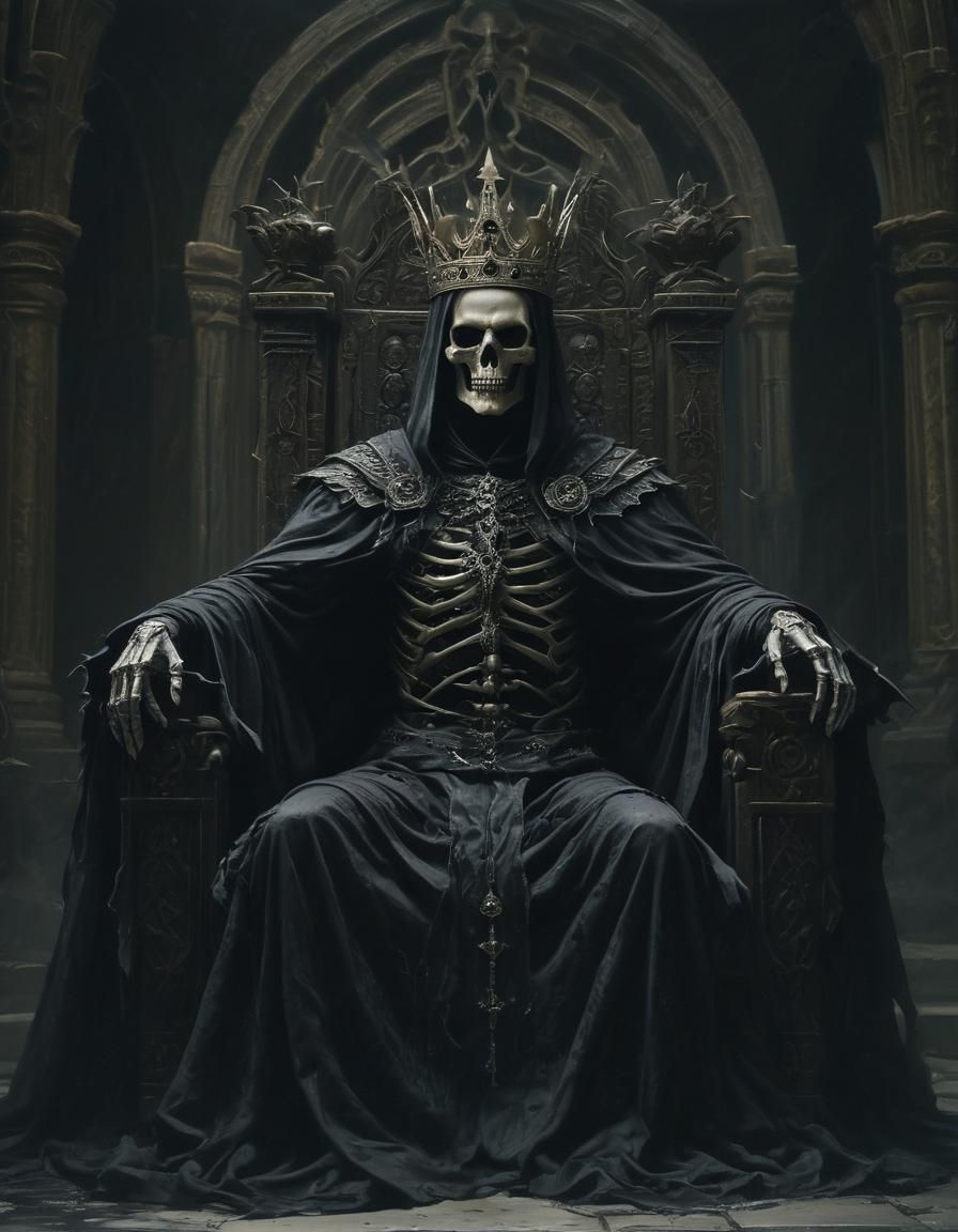 Lich King Portrait in Dark Fantasy Style