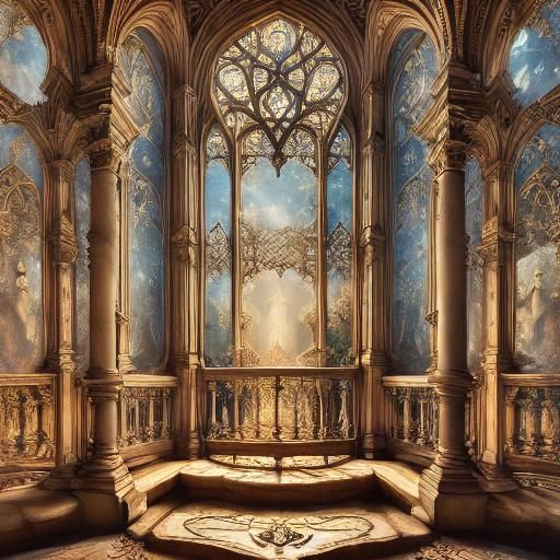 Fauvist Servant Girl Reflects Princess in Mirror