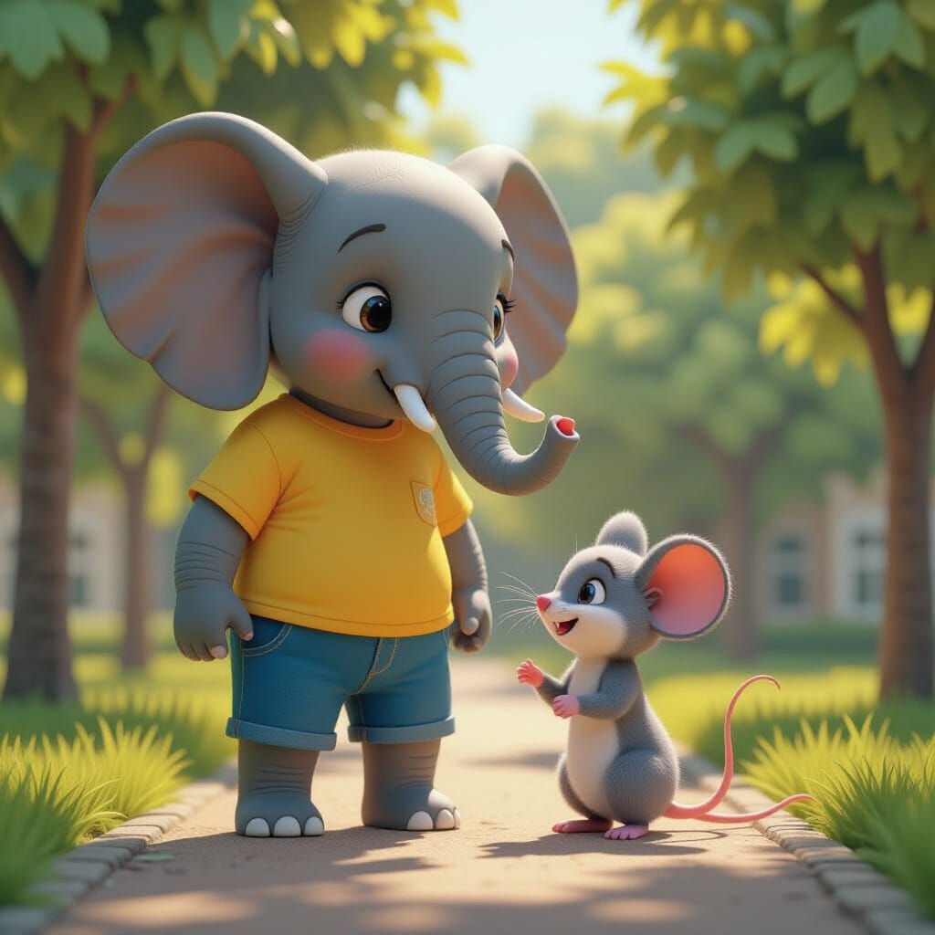 Elephant and Mouse: Schoolyard Shenanigans in 3D